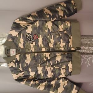 Cute girls rule camo jacket.